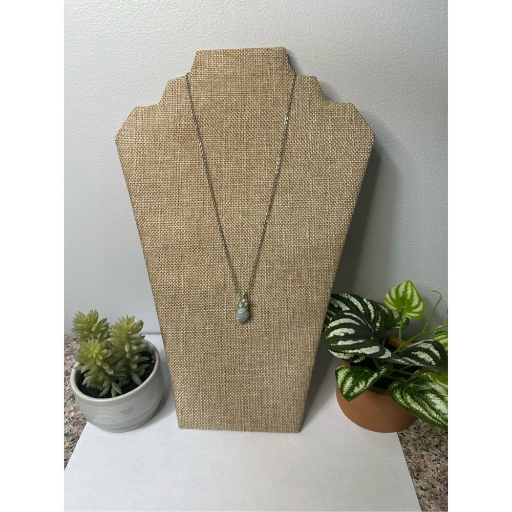 Aquamarine Wrapped Pendant Necklace
